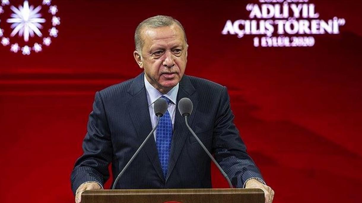 Президент Ердоған "Әділет жылының" ашылу рәсімінде үн қатты