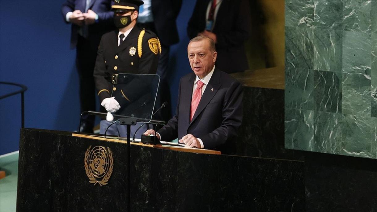 اردوغان، بیرلشمیش میللتلر باش قورولوندا دانیشدی