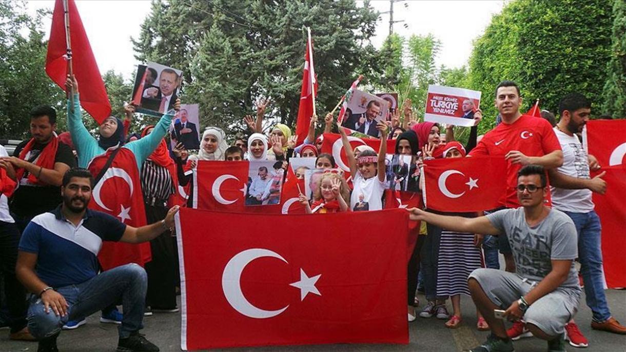 黎巴嫩首都发生支持土耳其的示威活动
