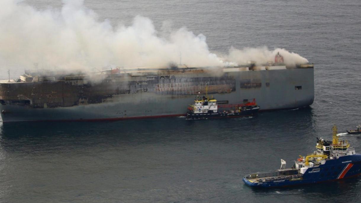 جرمنی سے 24 جولائی کو مصر کے لیے روانہ ہونے والے جہاز میں آگ لگی ہوئی ہے