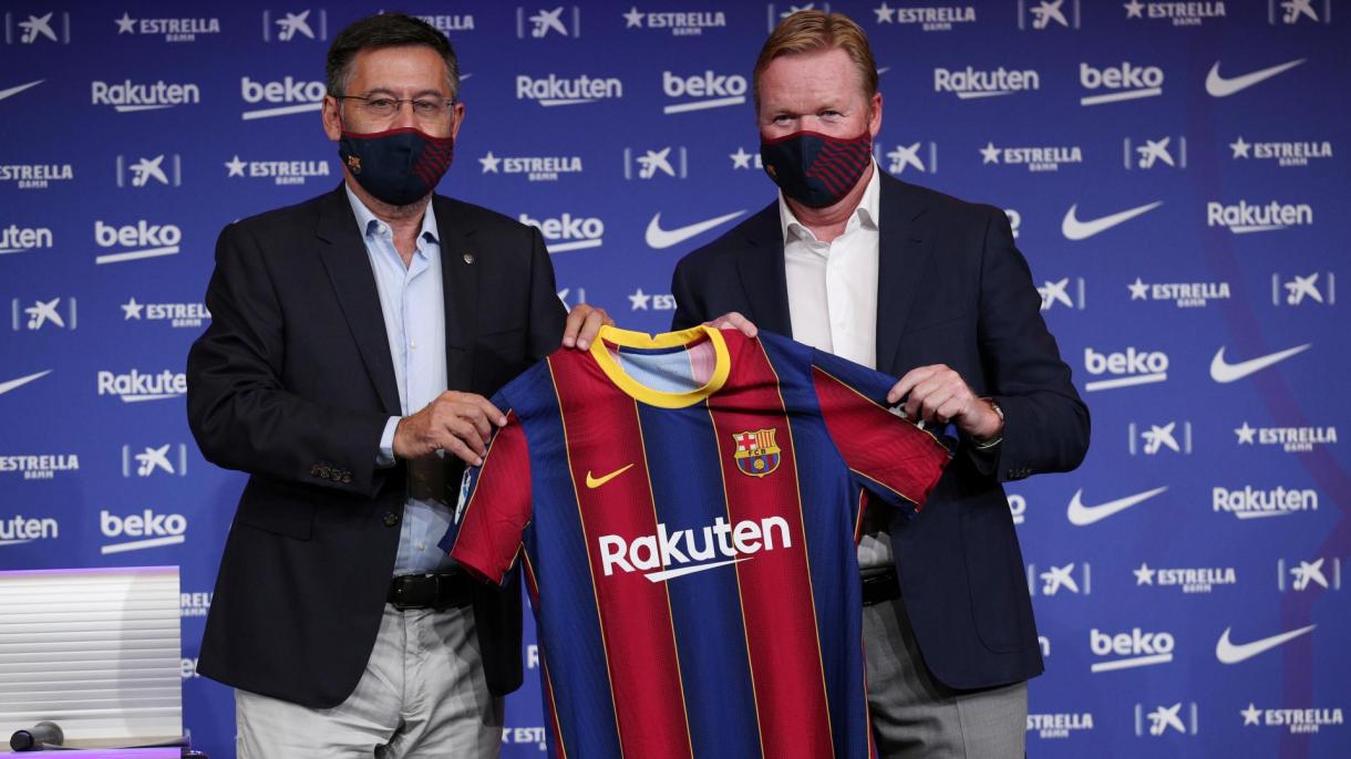 O Barcelona oficializou a contratação do técnico holandês Ronald Koeman