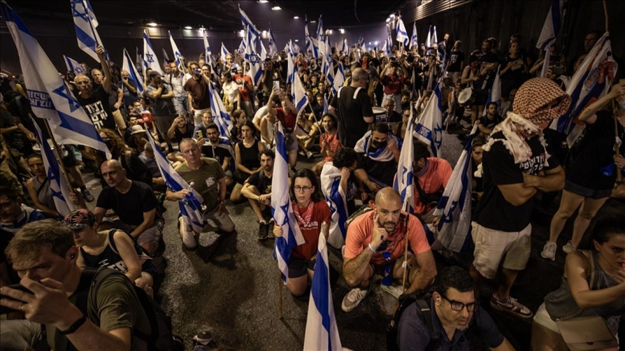 以色列首都抗议司法法规的示威活动持续进行