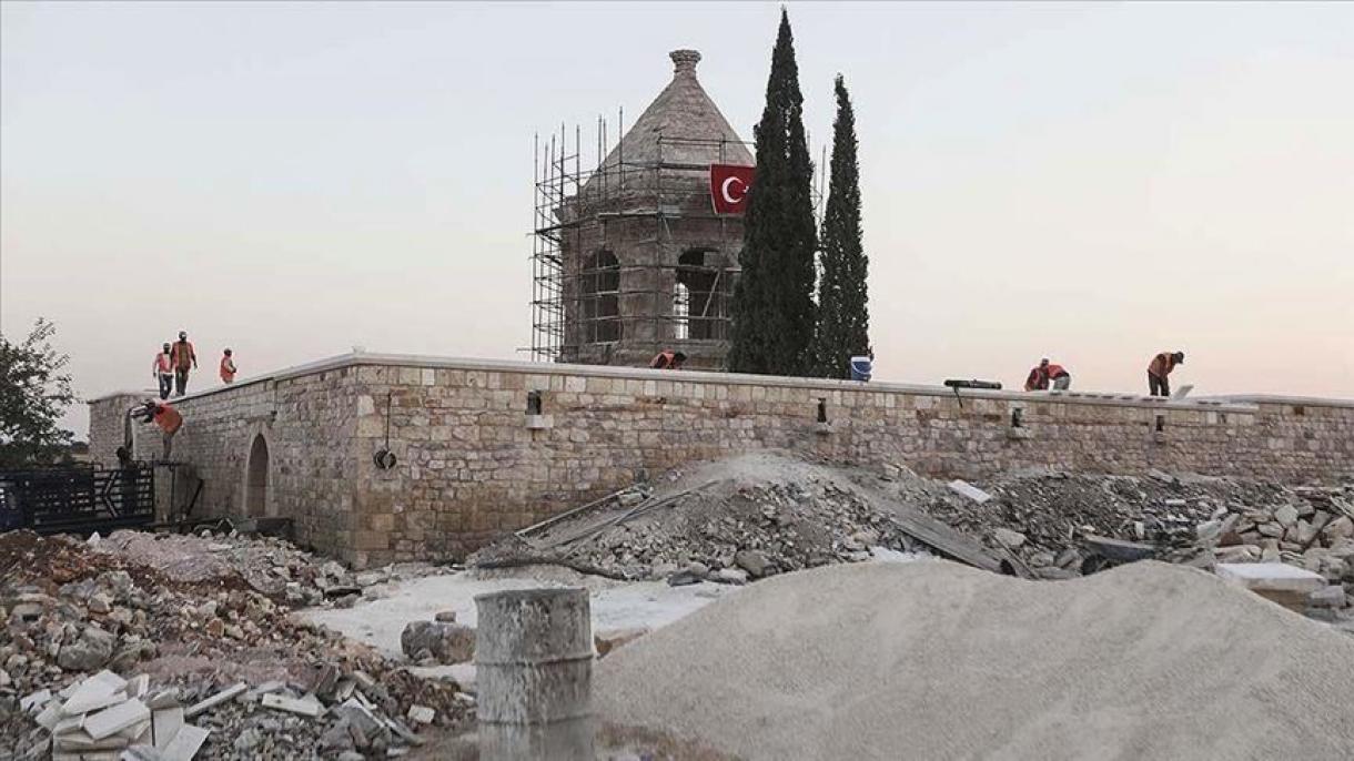 ترمیم و بازسازی بنای تاريخی 1700 ساله در عفرین توسط تورکیه