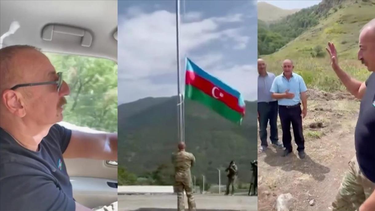 阿利耶夫访问从亚美尼亚解放出来的拉钦和克尔巴贾尔省