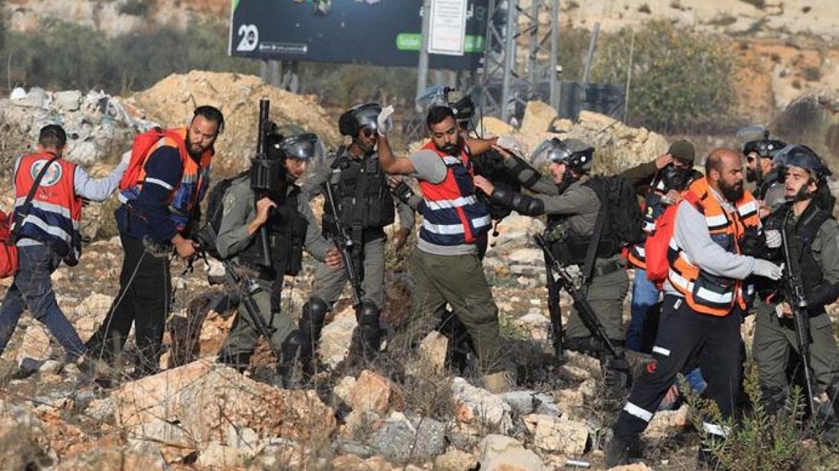 以色列士兵暴力干预巴勒斯坦示威者