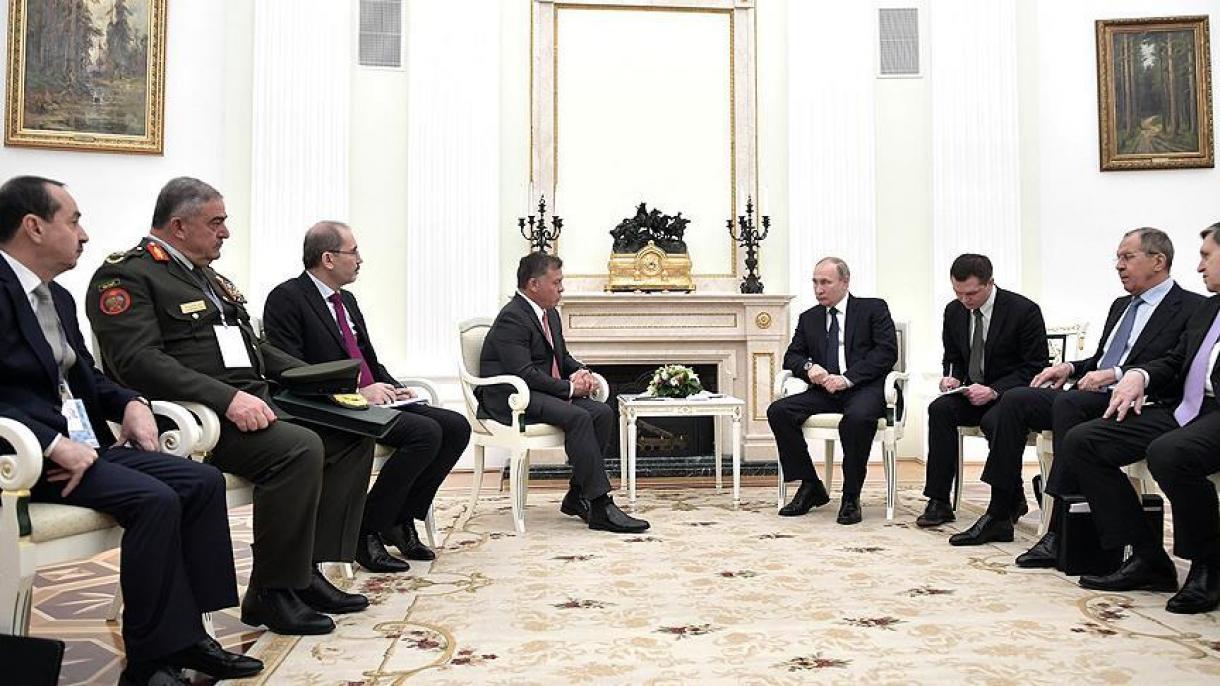 俄罗斯总统普京会晤到访的约旦国王阿卜杜拉