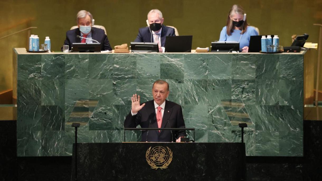 Presidente Erdoğan parla alla 77esima Assemblea generale delle Nazioni Unite