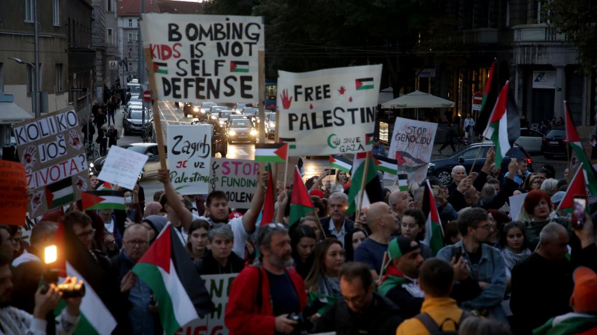 برگزاری تظاهرات همبستگی با فلسطین در کرواسی
