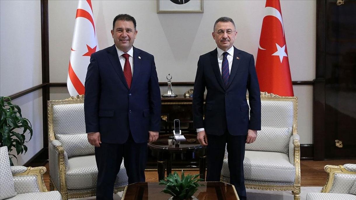معاون رئیس جمهورترکیه،  نخست وزیر جمهوری ترک قبرس شمالی را بحضور پذیرفت