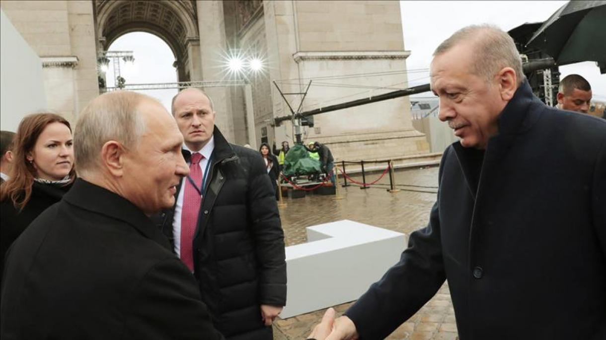 دیدار و گفتگوی اردوغان و پوتین در پاریس