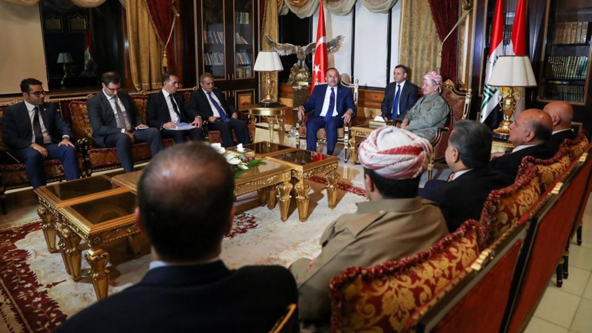 دیدار وزیر خارجه ترکیه با مسعود بارزانی