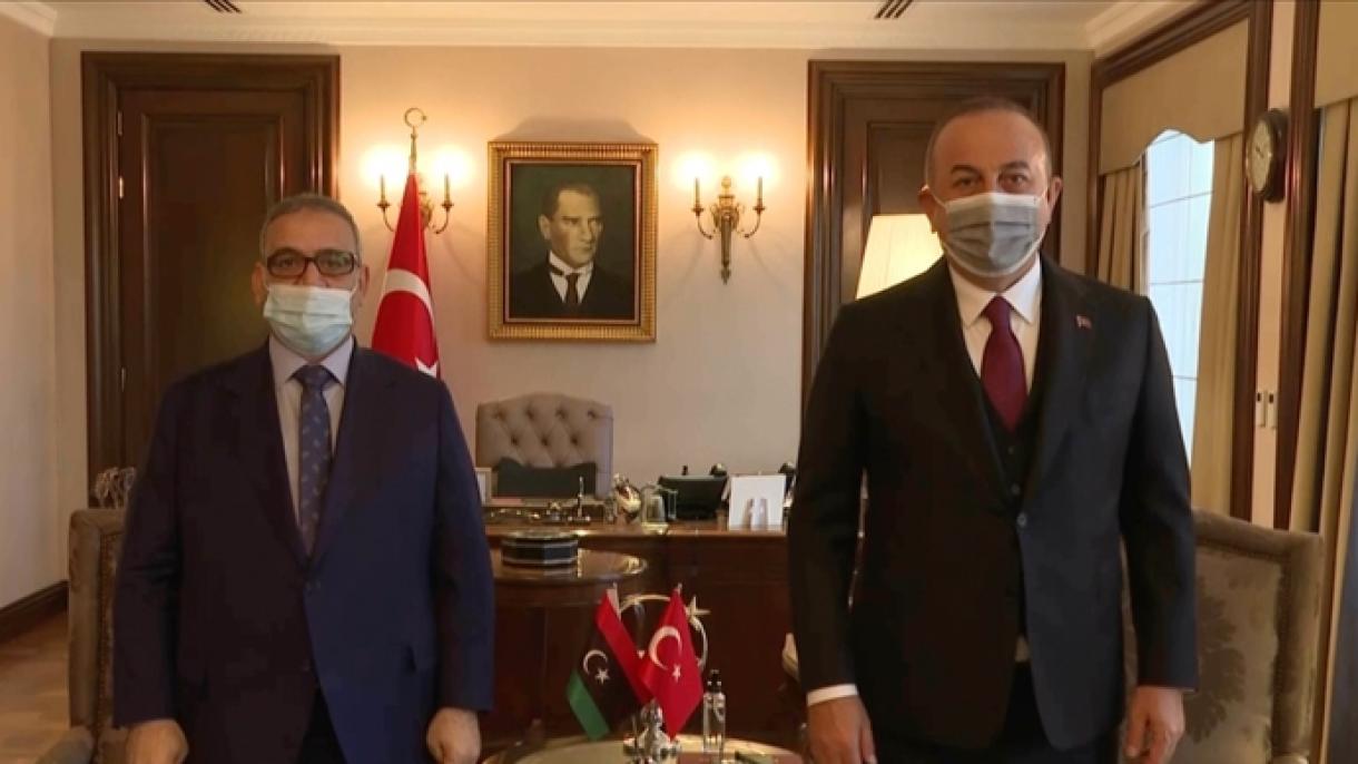 وزیر خارجه ترکیه با رئيس شورای عالی دولت لیبی دیدار کرد