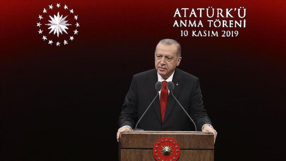 Erdogan 10-njy noýabr Atatürki hatyralama güni mynasybetli geçirilen çärede çykyş etdi