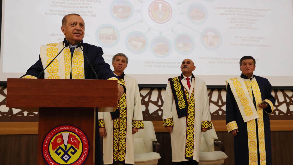 Prezident Erdogan Manas uniwersitetinde çykyş etdi