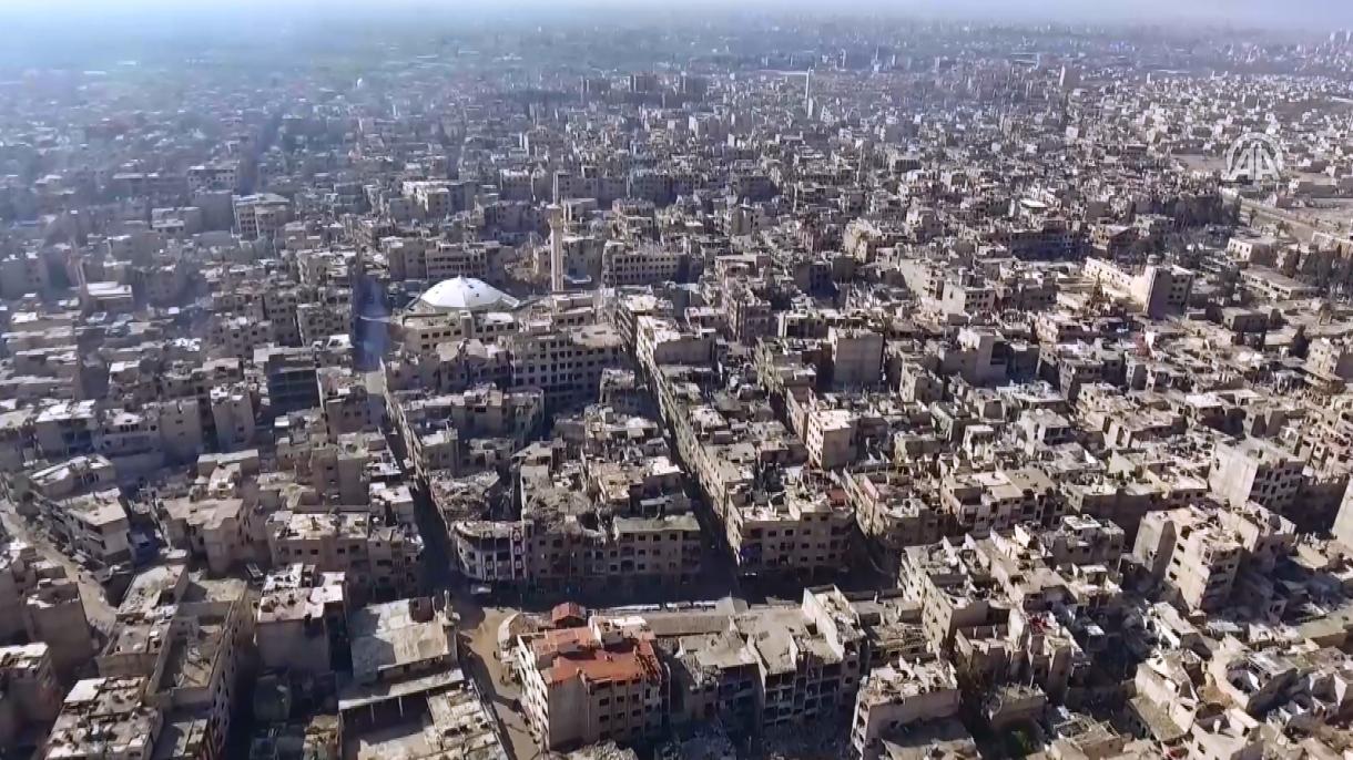 叙利亚东古塔的某些街区已被变为坟场