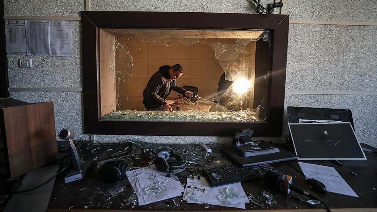 حمله مسلحانه به مرکز رادیو و تلویزیون فلسطین در غزه