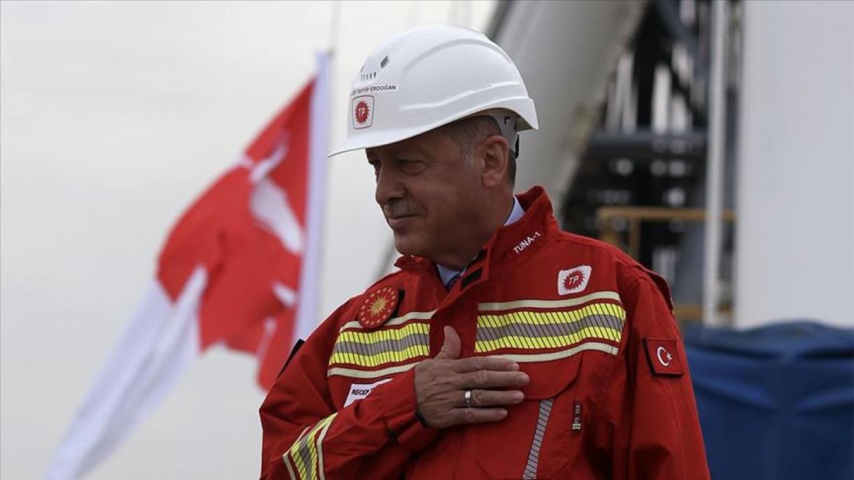 Erdogan publicou mensagem sobre a reserva de gás natural recém-encontrada no poço Tuna-1