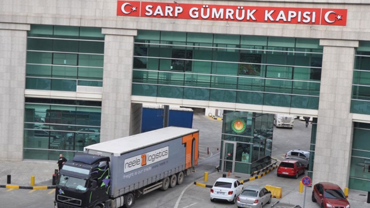 Turkiya Sarp chegarasidan Gruziyaga amalga oshirgan eksporti qariyb 69 foizga oshdi