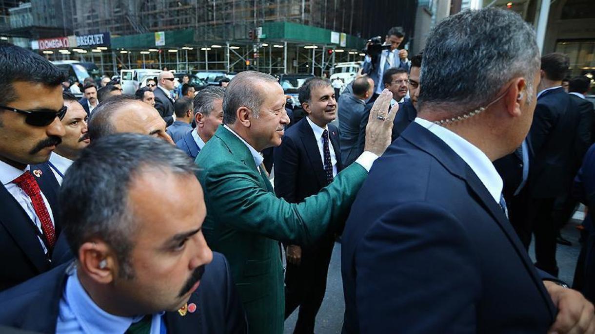 土耳其总统埃尔多昂在纽约受到热烈欢迎