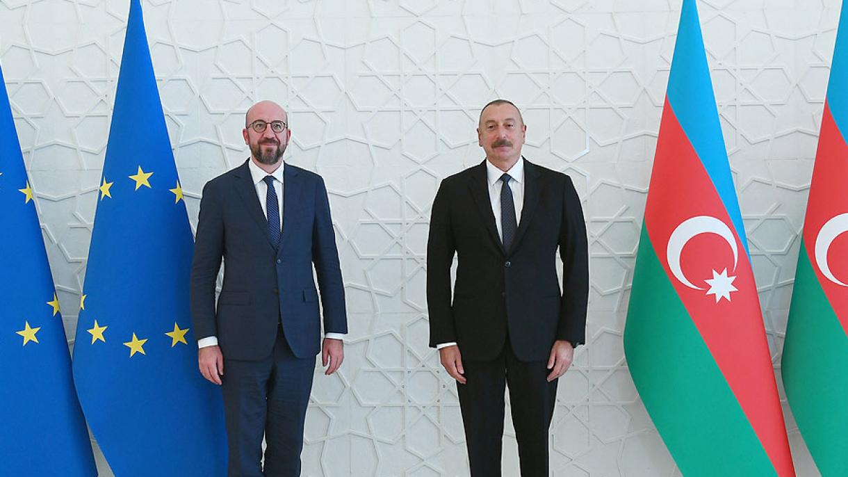 Aliyev incontra il presidente del Consiglio dell'Unione europea Charles Michel