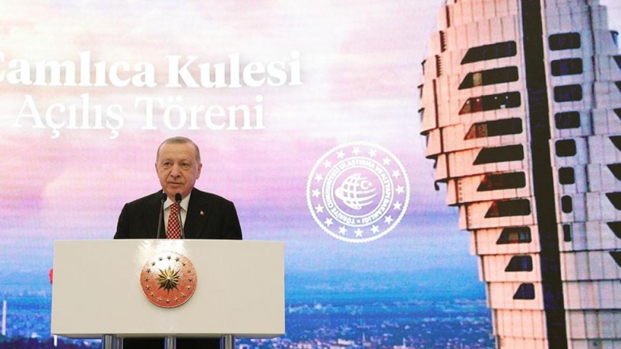 سخنان رئیس جمهور ترکیه در مراسم افتتاح بلندترین برج اروپا