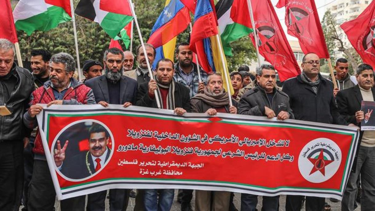 La manifestación de apoyo a Maduro en Gaza
