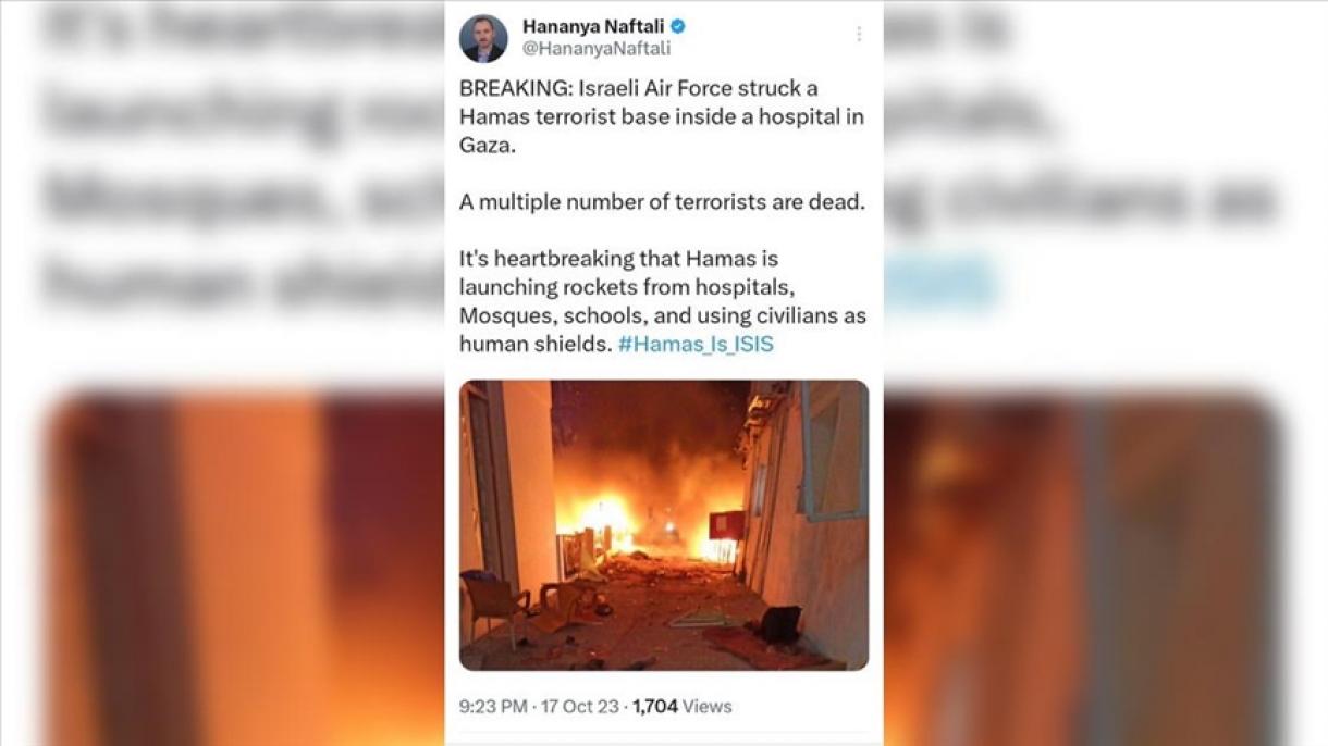 Consilierul media israelian a șters postarea după ce a devenit clară amploarea atacului