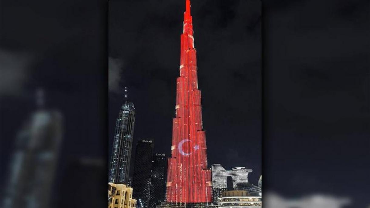 erdoghanning dubey ziyaritidin ilgiri burj xelife binasigha türkiye bayriqi eks ettürüldi