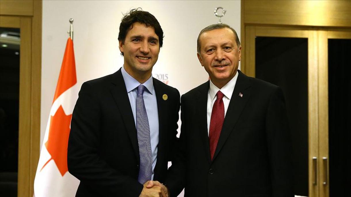 صدر رجب طیب ایردوان کا کینیڈا کے وزیر اعظم جسٹن ٹروڈو سے ٹیلی  فونک رابطہ