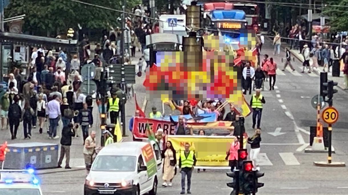 اعتراض هواداران سازمان تروریستی در سوئد به توافق این کشور با ترکیه