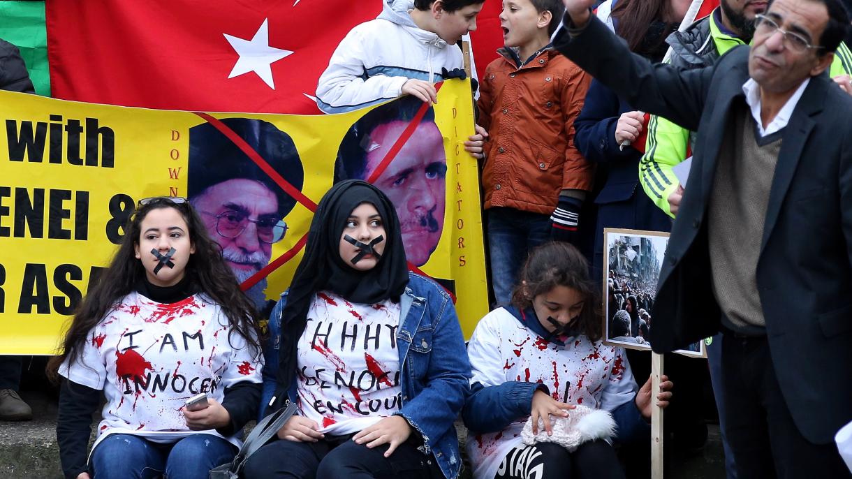 اعتراض به کشتار غیرنظامیان حلب در بلژیک