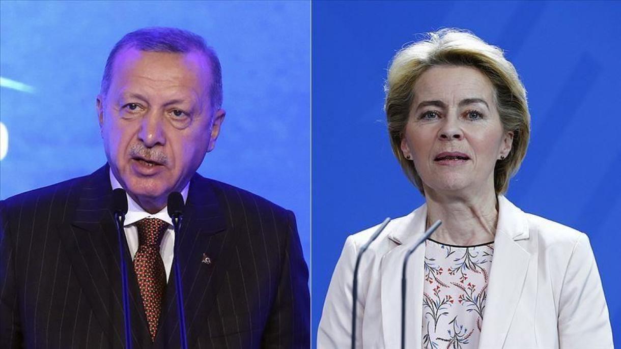 Erdogan hizo una conversación telefónica con Ursula von der Leyen