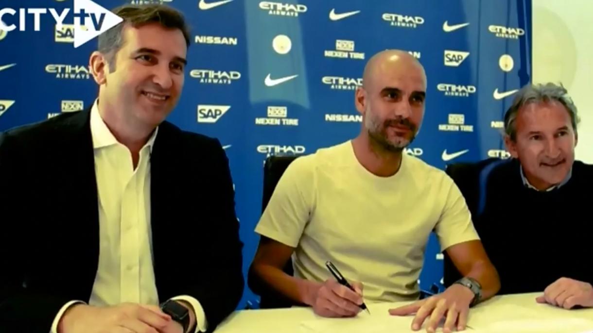 Pep Guardiola renueva su contrato con el Manchester City hasta 2021