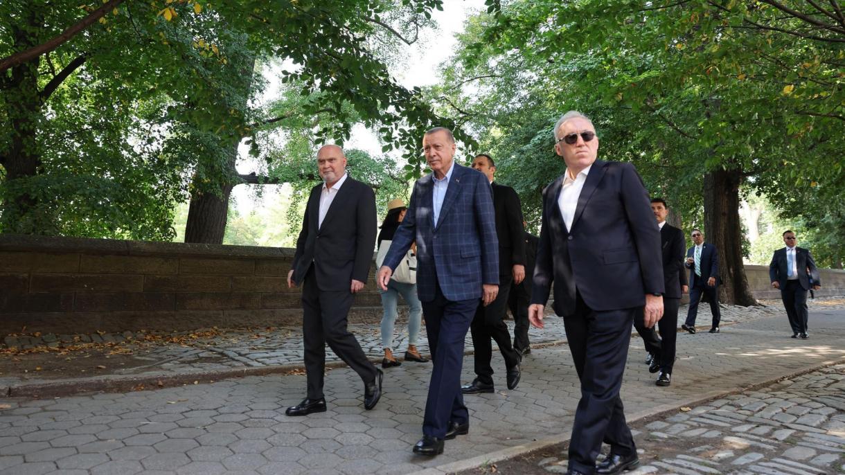 اردوغان در پارک مرکزی نیویورک پیاده‌روی کرد