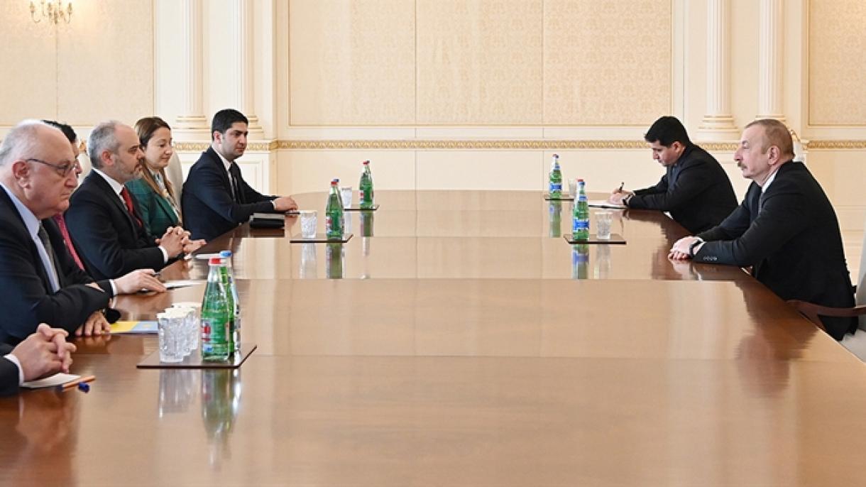 Azerbaýjanyň Prezidenti Aliýew, Türk Resmi Wekiliýetini Kabul Etdi