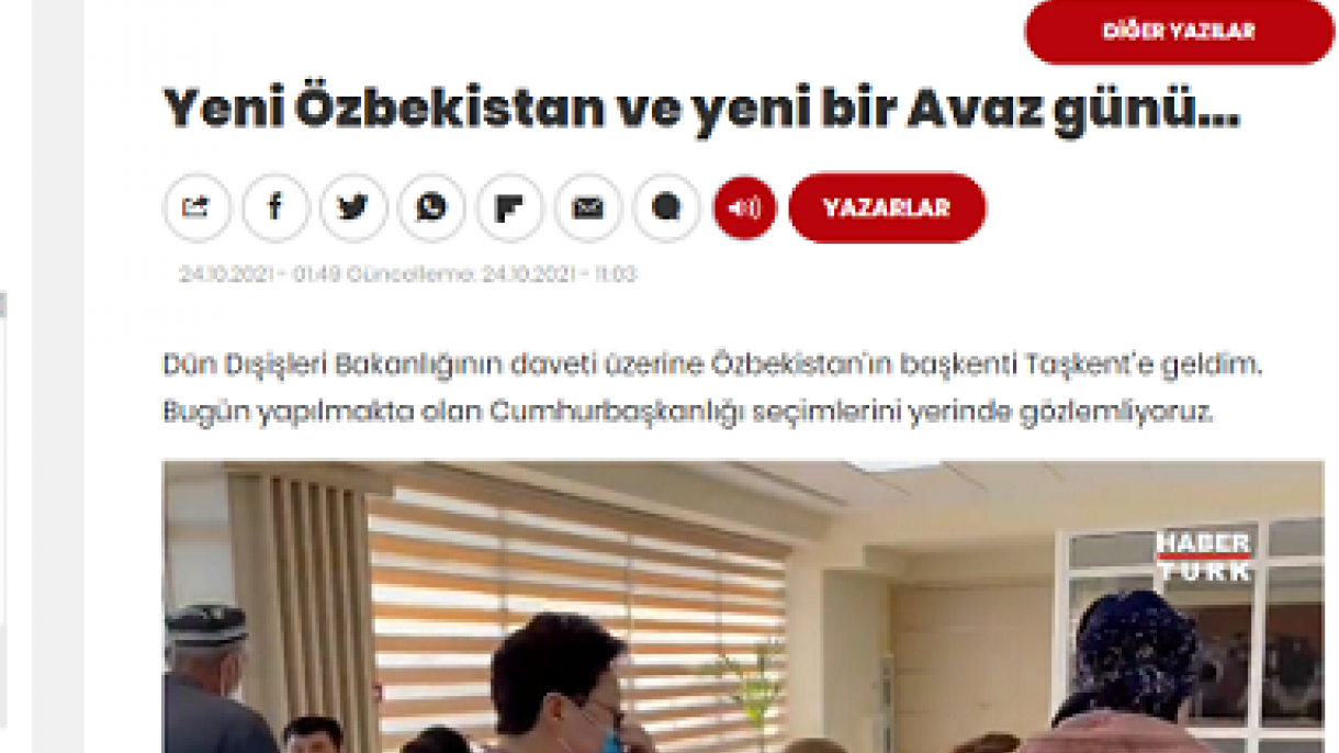 O‘zbekiston Prezidenti saylovi Turkiya OAV diqqat markazida