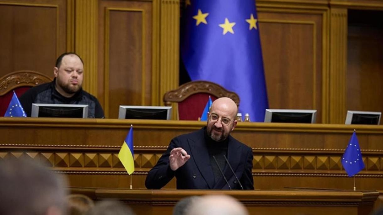 Şarl Mişel Ukrayna parlamentində çıxış edib