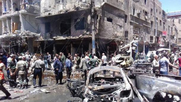 Damaskda bombaly hüjüm guraldy