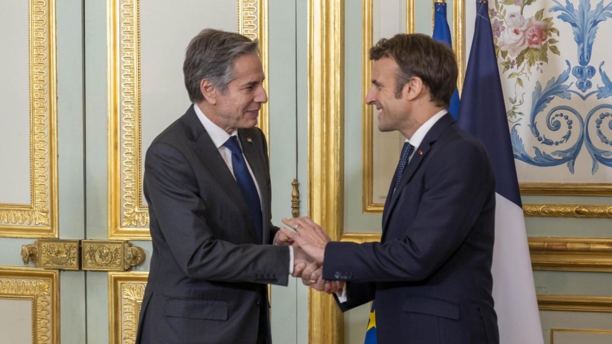 فرانسیسی صدر کی امریکی وزیر خارجہ بلنکن سے بات چیت