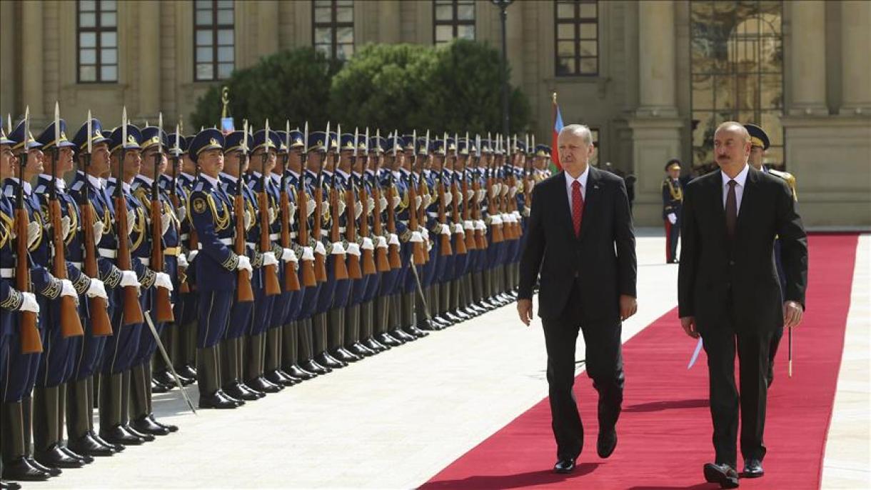 استقبال رسمی علی‌اف از اردوغان در باکو