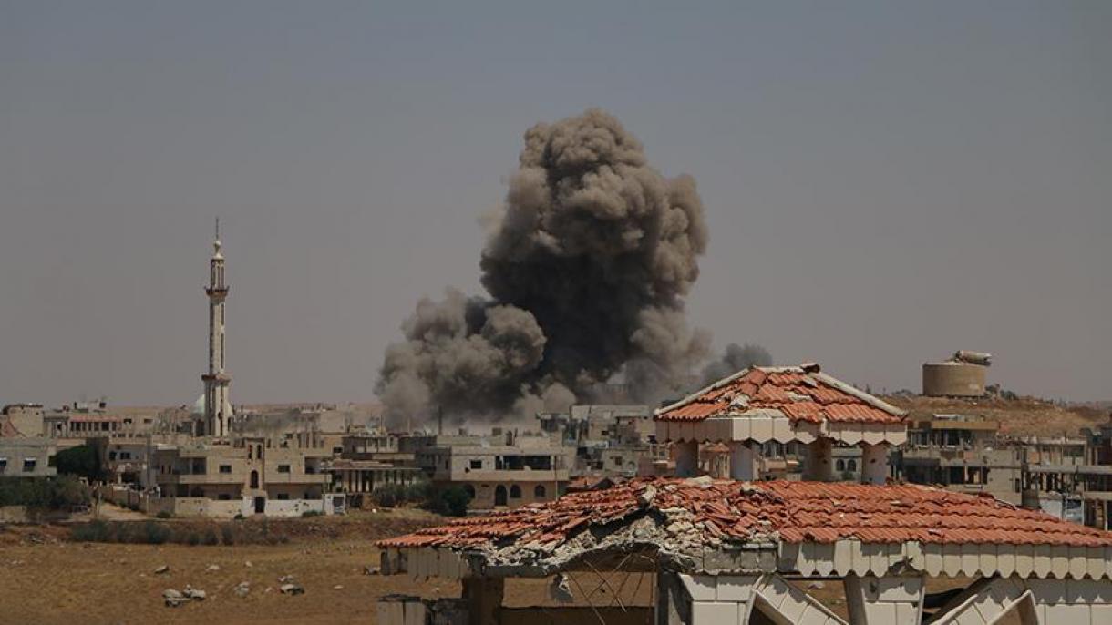 رژیم اسد در حال بمباران کردن درعا است
