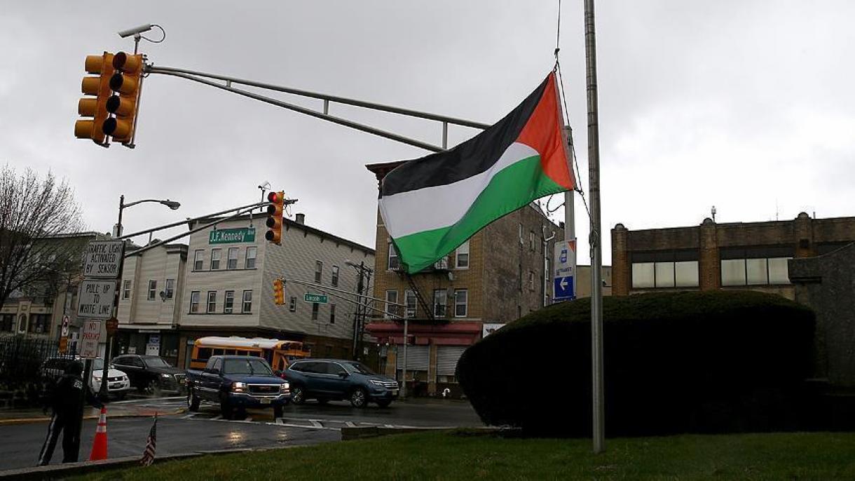 Bandeira palestina é levantada em Nova Jersey