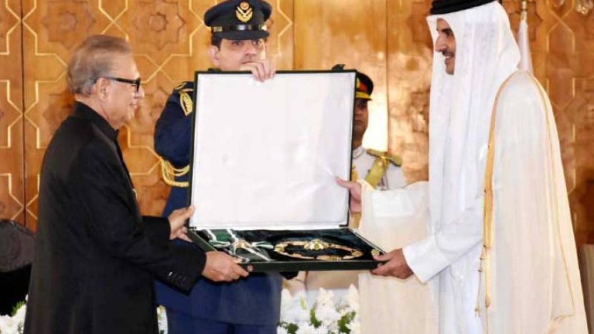 صدر عارف علوی نے امیر قطرشیخ تمیم بن حمدالثانی کو ملک کے اعلیٰ ترین سول اعزاز نشانِ پاکستان سے نوازا