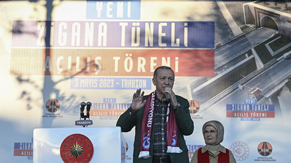 Prezident Erdogan Täze Zigana tunneliniň açylyşyny ýerine ýetirdi