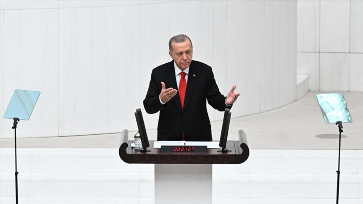 A TBMM megnyitó ülésén mondott beszédet Erdoğan