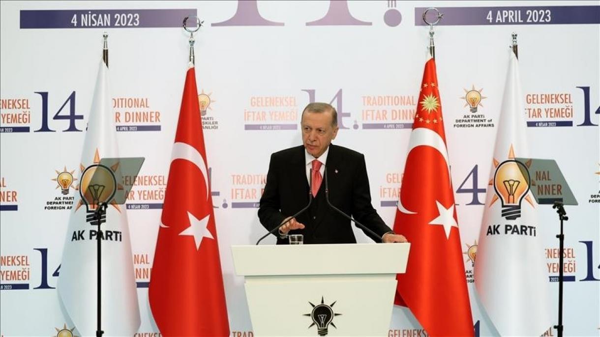 رئیس جمهور ترکیه در مراسم افطاری با حضور سفرا، سخنرانی کرد