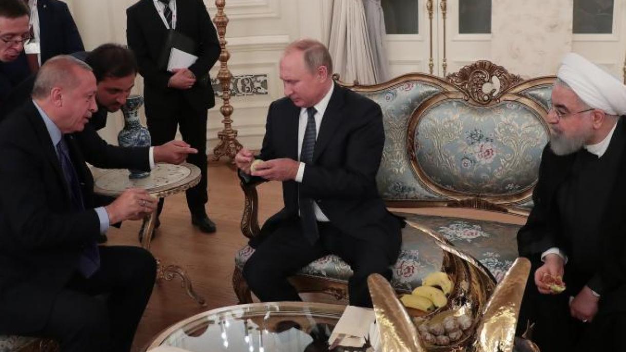 Ərdoğan Putin və Ruhani ilə əncir yedi