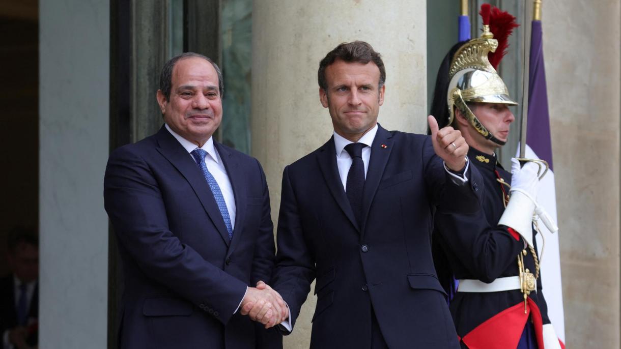 فرانسیسی صدر کی مصری صدر سے پیرس میں ملاقات، اہم معاملات پر غور